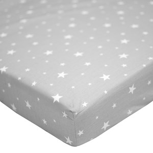Drap-housse en coton, stella gris