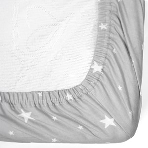 Drap-housse coton stella gris 90x200 cm
