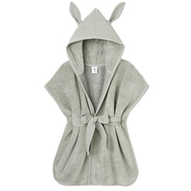 Peignoir enfant en bambou vert de gris