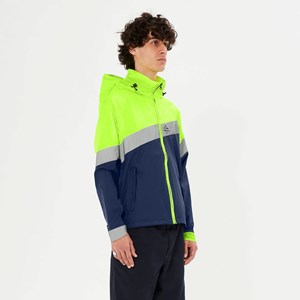 Coupe-vent imperméable bleu marine-jaune XXL