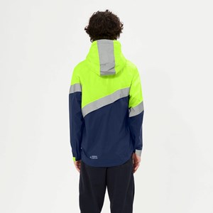 Coupe-vent imperméable bleu marine-jaune XXL