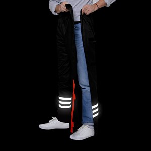 Pantalon de pluie optimiste noir-orange M-L