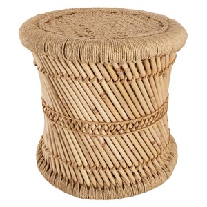 2 tables gigognes en bambou et corde