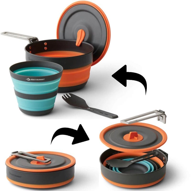 Popote pliable sea to summit frontier collapsible one pot set 3 pièces