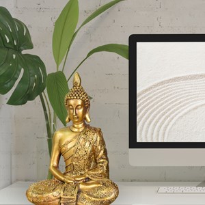 Statue bouddha sanci dorée