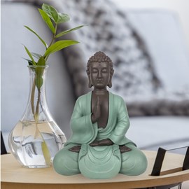 Statue bouddha méditation vert