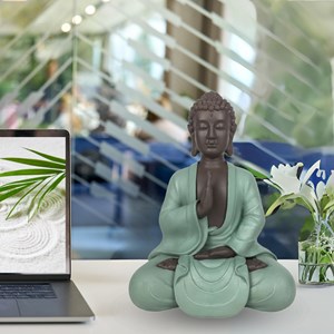 Statue bouddha méditation vert