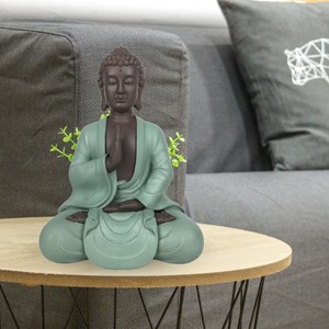 Statue bouddha méditation vert