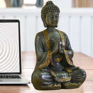 Grande statue bouddha méditation h 37 cm