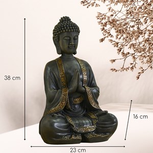 Grande statue bouddha méditation h 37 cm