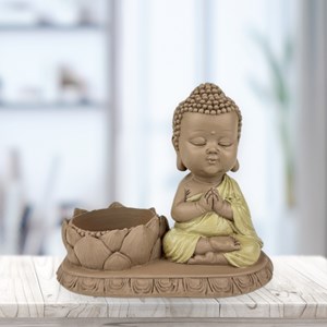 Statue bougeoir bouddha en méditation