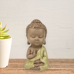 Statuette bouddha toge jaune