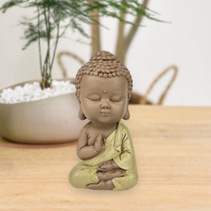 Statuette bouddha toge jaune