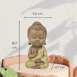 Statuette bouddha toge jaune