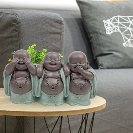 Statue 3 bouddhas rieur sagesse