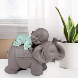 Statue bonze sur éléphant