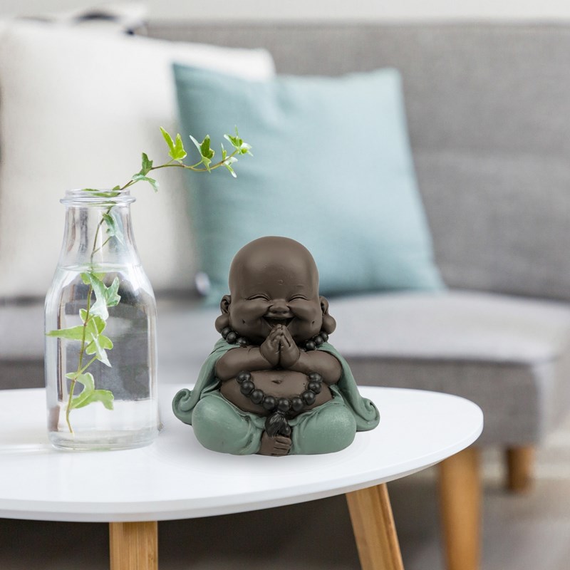 Statue mini bouddha rieur porte-bonheur