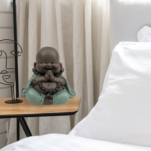 Statue mini bouddha rieur porte-bonheur