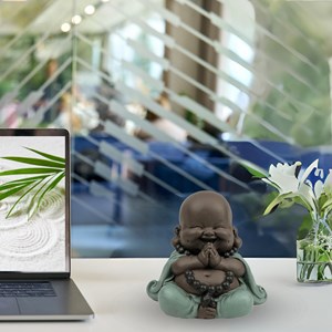 Statue mini bouddha rieur porte-bonheur