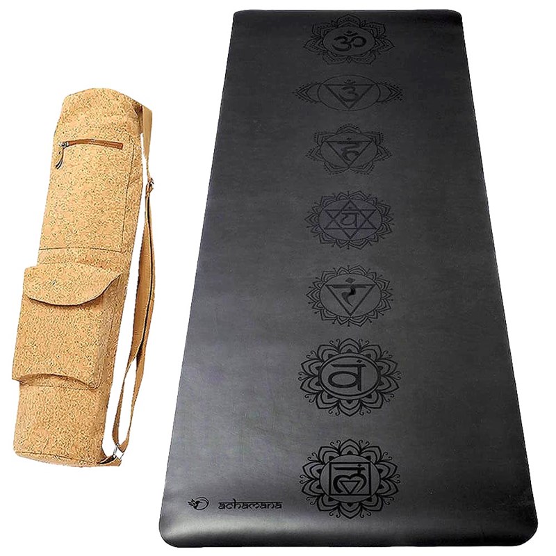 Tapis yoga pro 7 chakras 5mm + sac liège