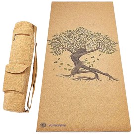 Tapis yoga liège arbre de vie +sac liège
