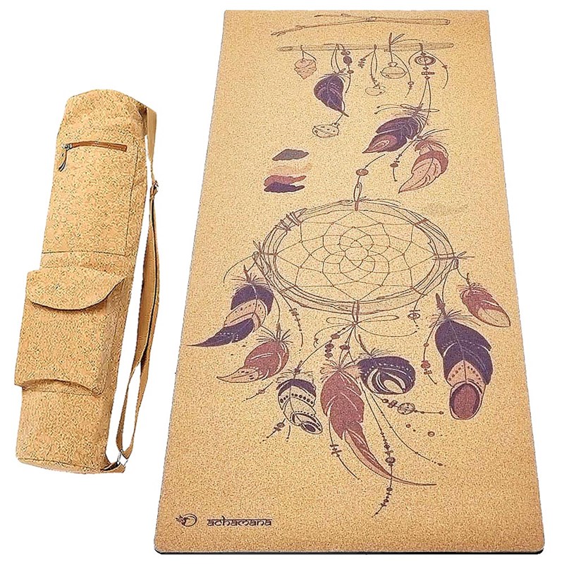 Tapis yoga liège dreamcatcher +sac liège
