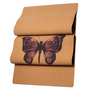 Tapis yoga liège papillon 5mm +sac liège
