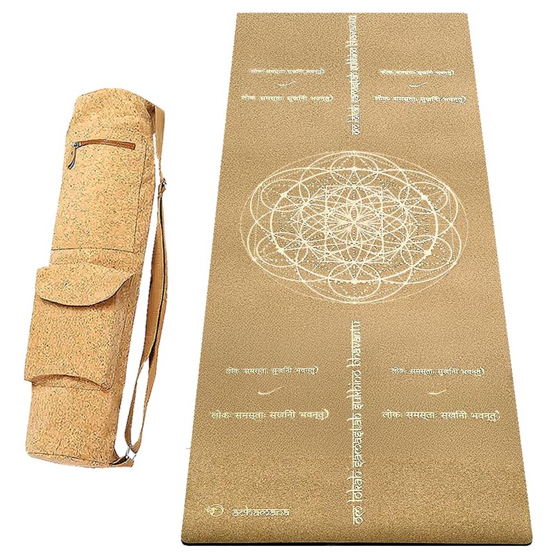 Tapis yoga liège mantra 5mm + sac liège