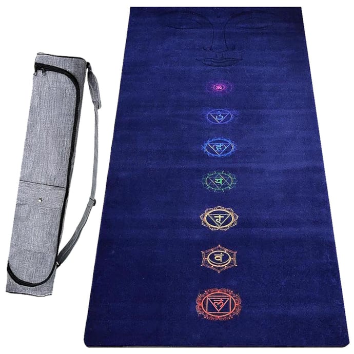 SKISUNO Sangle De Tapis De Yoga – 150x3,8cm, Coton, Réglable, Bleu Clair, Léger