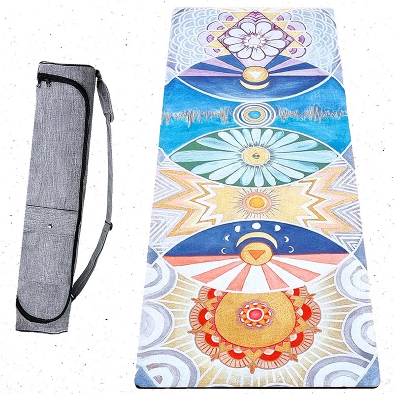 Tapis de yoga 6mm 7 chakras art + sac