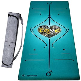 Tapis yoga 6 mm marqueurs vert + sac