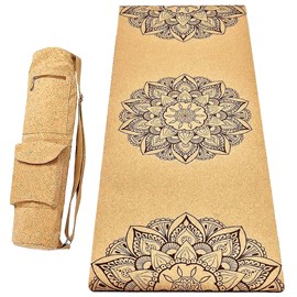 Tapis yoga liège 6mm mandala + sac liege