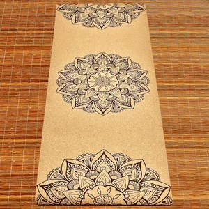 Tapis yoga liège 6mm mandala + sac liege