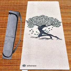 Tapis de yoga chanvre arbre de vie + sac