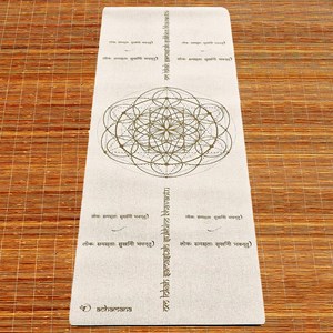 Tapis de yoga chanvre mantra or + sac