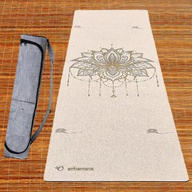 Tapis yoga chanvre fleur de lotus + sac