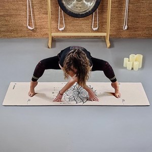 Tapis yoga chanvre fleur de lotus + sac