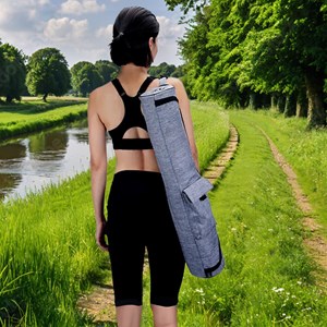 Tapis yoga chanvre fleur de vie or + sac