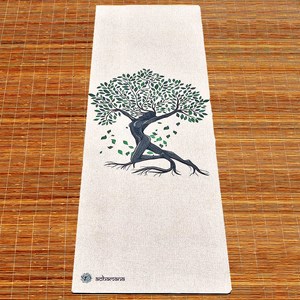 Tapis yoga chanvre arbre-vie + sac liège