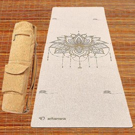 Tapis yoga chanvre lotus + sac liège