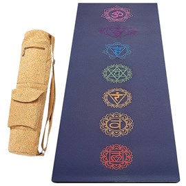 Tapis de yoga 5mm 7 chakras + sac liège