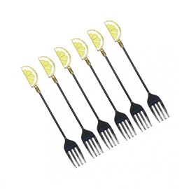 Fourchettes à dessert citron - lot de 6