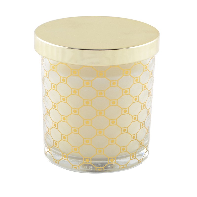 Bougie musc dorée avec couvercle