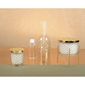 Bougie musc dorée avec couvercle