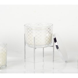 Bougie patchouli avec bougeoir argent