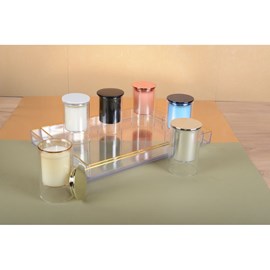 Bougie blanche parfum musc 7x11.3cm