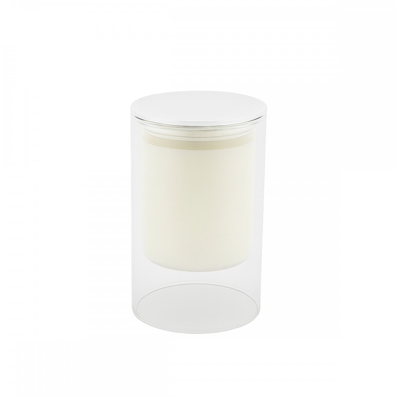 Bougie blanche parfum musc 7x11.3cm