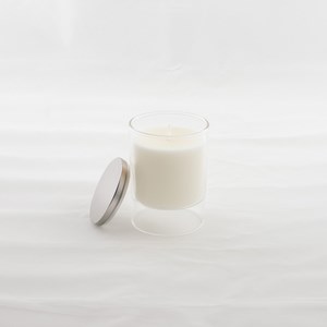 Bougie blanche parfum musc 7x11.3cm