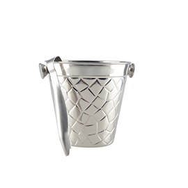 Seau à glaçons avec pince argent martelé