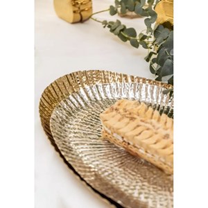 Plateaux dorés et argentés - lot de 2